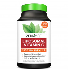 Витамин C, Liposomal Vitamin C, Zenwise Health, липосомальный, 1500 мг, 60 веганских капсул