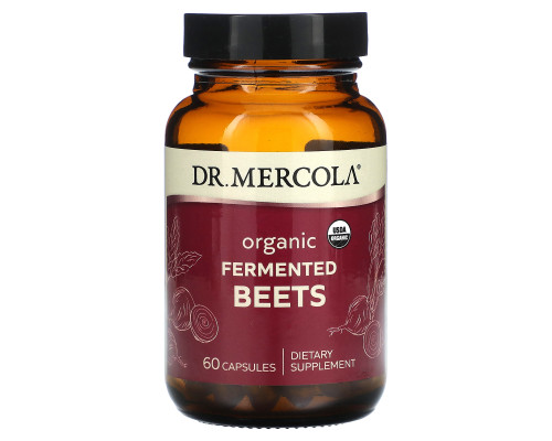 Буряк, Beet, Dr. Mercola, органічний, ферментований, 60 капсул