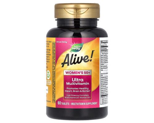 Мультивітаміни для жінок 50+, Alive! Women's 50+, Multi-Vitamin, Nature's Way, 60 таблеток
