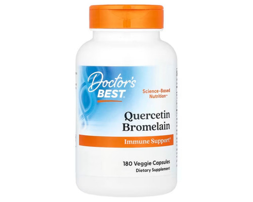 Кверцетин та бромелайн, Quercetin Bromelain, Doctor's Best, 180 веганських капсул