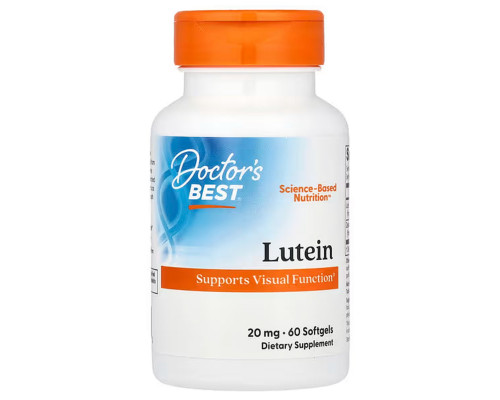 Лютеїн, Lutein, Doctors Best, 20 мг, 60 гелевих капсул