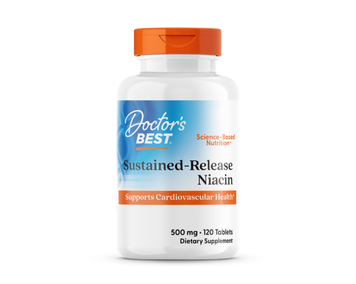 Вітамін В3 (ніацин), Niacin, Doctor's Best, 500 мг, 120 таблеток поступового вивільнення