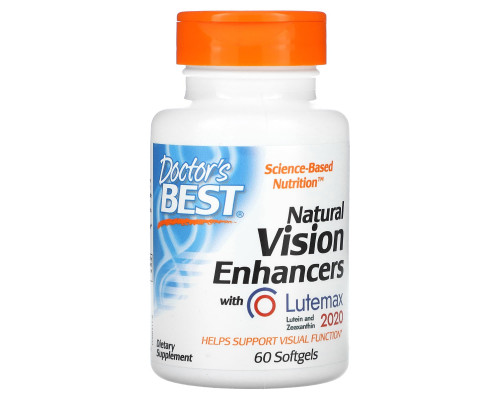 Вітаміни для очей, лютемакс, Natural Vision Enhancers with Lutemax 2020, Doctor's Best, 60 капсул