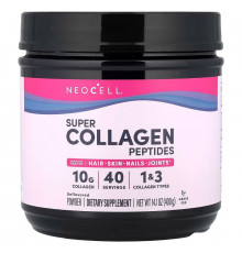 Супер коллагеновые пептиды, Super Collagen Peptides, Neocell, без вкуса, 400 г