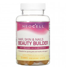 Формула для здоровья волос, кожи и ногтей, Hair, Skin & Nails Beauty Builder, NeoCell, со вкусом лимона, 60 жевательных конфет