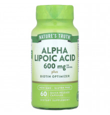 Альфа-липоевая кислота, Alpha Lipoic Acid, Vitamins, Nature's Truth, 60 капсул быстрого высвобождения