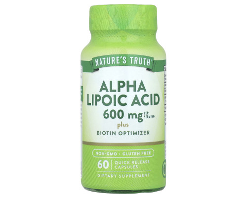 Альфа-ліпоєва кислота, Alpha Lipoic Acid, Vitamins, Nature's Truth, 60 капсул швидкого вивільнення