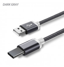 Кабель зарядний 1м USB - USB Type-C з подовженим штекером 10мм OEM