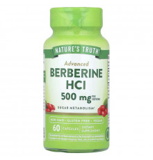 Берберин, Advanced Berberine, Nature's Truth, 500 мг, 60 вегетарианских капсул (250 мг в капсуле)
