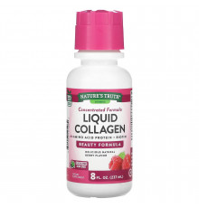 Коллаген, Liquid Collagen, Nature's Truth, с аминокислотным белком и биотином, вкус ягод, 237 мл