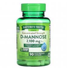 D-манноза, D-Mannose, Nature's Truth, концентрированная сила, 2100 мг, 90 капсул быстрого высвобождения (700 мг в капсуле)