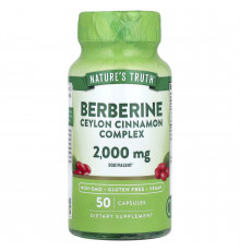Берберин с цейлонской корицей, Berberine Ceylon Cinnamon Complex, Nature's Truth, комплекс, 2000 мг, 50 капсул