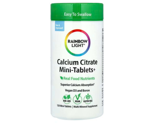 Цитрат кальцію (Calcium Citrate), Rainbow Light, 120 міні таблеток