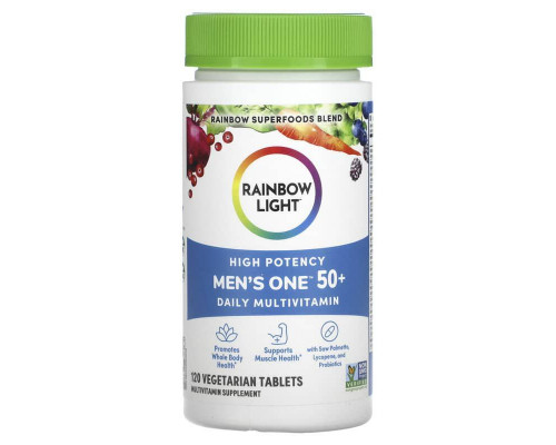 Мультивітаміни для чоловіків 50+, Men's One 50+, Rainbow Light, щоденні, висока потенція, 120 вегетаріанських пігулок