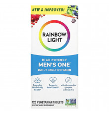 Мультивитамины для мужчин, Men's Multivitamin, Rainbow Light, одна на день, высокая эффективность, 120 вегетарианских таблеток