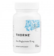 Цинк бісгліцинат, Zinc Bisglycinate, Thorne, 15 мг, 60 капсул