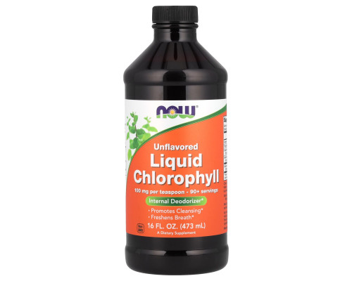 Хлорофіл рідкий, Liquid Chlorophyll, NOW Foods, без ароматизаторів, 473 мл
