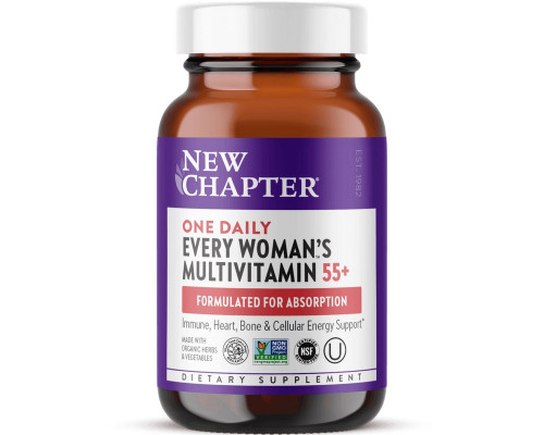 Мультивітаміни для жінок 55+, Every Woman's 55+ Multivitamin, New Chapter, 1 в день, 96 вегетаріанських таблеток