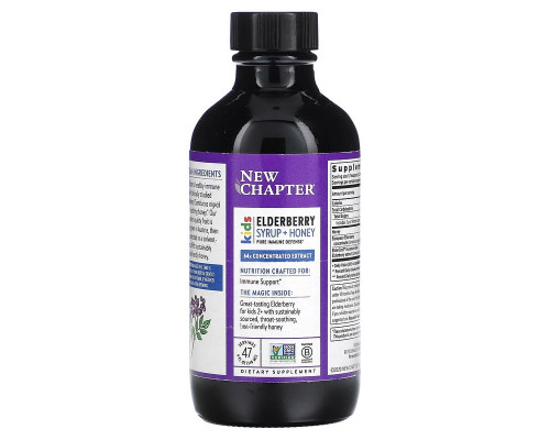 Сироп бузини+мед, Elderberry Syrup, New Chapter, Kids, для дітей від 2 років, 118 мл