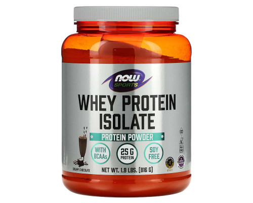 Ізолят сироваткового протеїну, Whey Protein Isolate, Now Foods, Sports, вершковий шоколад, 816 г