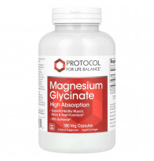 Магнію гліцинат, Magnesium Glycinate, Protocol for Life Balance, висока засвоюваність, 180 рослинних капсул