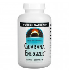 Гуарана, Guarana Energizer, Source Naturals, 900 мг, 200 таблеток
