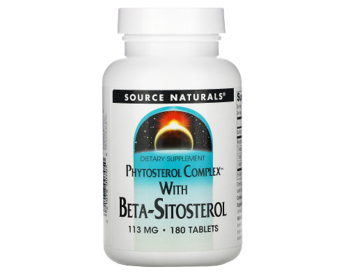 Комплекс фітостеролів з бета ситостеролом, Phytosterol, Source Naturals, 113 мг, 180 таблеток