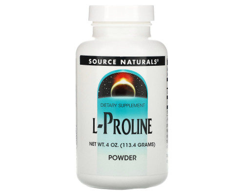Пролін, L-Proline Powder, Source Naturals, порошок, 113,4 г