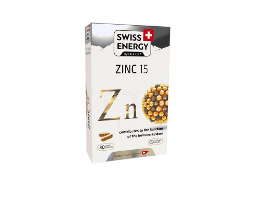 Цинк, ZINC blister, Swiss Energy, 15 мг, 30 веганських капсул