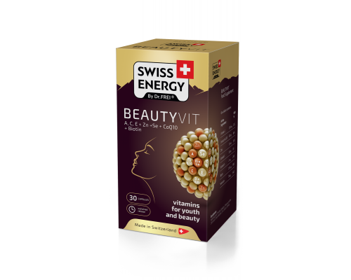 Вітаміни та мінерали для краси, BEAUTYVIT ACE+Zn+Se+CoQ10+Biotin, Swiss Energy, 30 капсул