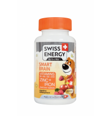 Мультивітаміни для мозку, для дітей від 3 років, SMART BRAIN, Swiss Energy, без цукру, розумова активність та імунітет, 60 жувальних таблеток