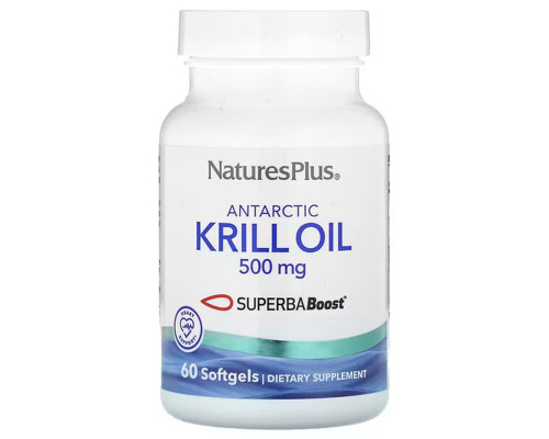 Олія криля антарктичного, Antarctic Krill Oil, Nature's Plus, 500 мг, 60 капсул