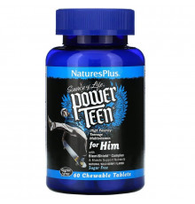 Вітаміни для хлопців, Power Teen For Him, Nature's Plus, Source of Life, ягідний смак, без цукру, 60 таблеток