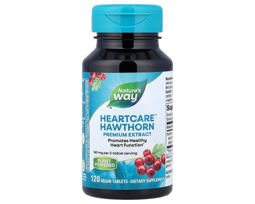 Глід, Hawthorn, Nature's Way, екстракт, 160 мг, 120 веганських таблеток (80 мг на таблетку)