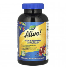 Мультивітаміни для чоловіків, Men's Gummy Multivitamin, Nature's Way, Alive!, фруктовий смак, 150 жувальних цукерок