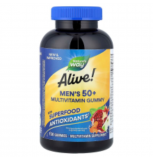 Мультивітаміни для чоловіків віком від 50 років, Alive! Men's 50+, Nature's Way, смак фруктів, 150 жувальних таблеток