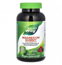 Магній цитрат, Magnesium Gummy, Nature's Way, зі смаком ягід, 100 мг, 90 жувальних цукерок