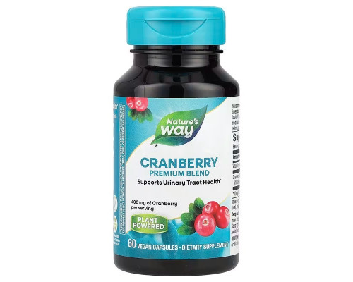 Журавлина, Cranberry, Nature's Way, преміум суміш, 400 мг, 60 веганських капсул