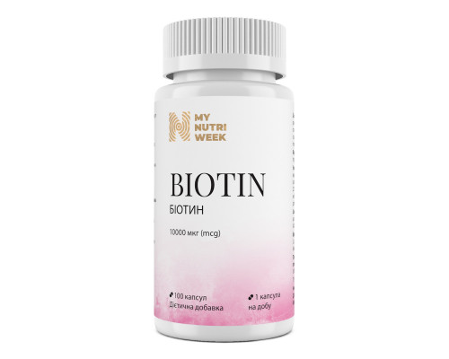 Біотин, Biotin, My Nutri Week, 10000 мкг, 100 капсул