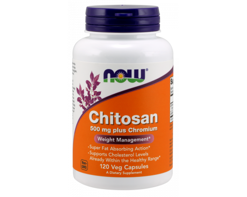 Хітозан та хром для схуднення, Chitosan, Now Foods, 500 мг, 120 капсул