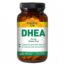 ДГЭА  (дегидроэпиандростерон), DHEA, Country Life, 25 мг, 90 капсул