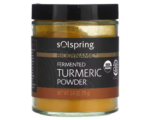 Куркума ферментована, біодинамічний порошок, Fermented Turmeric Powder, Dr. Mercola, Solspring, 70 г