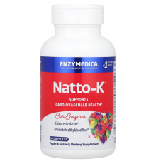 Наттокиназа, Natto-K, Enzymedica, сердечно-сосудистая, 90 капсул