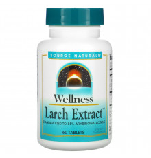 Лиственница, Larch, Source Naturals, Wellness, экстракт, 60 таб.