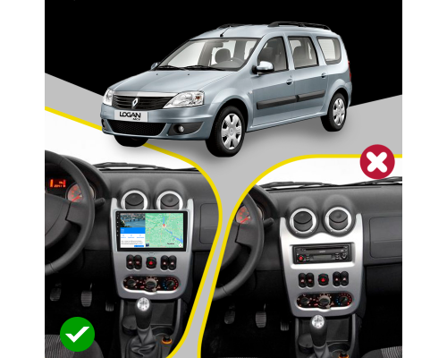 Штатная магнитола Lesko для Renault Logan I Рестайлинг 2009-2015 экран 9" 4/64Gb 4G Wi-Fi GPS Top