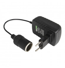 Адаптер питания CCB-1235 220 В на 12 В с выходом на прикуриватель 2 А Black