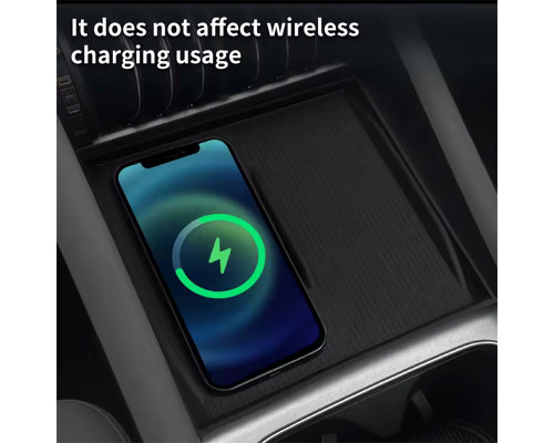 Силиконовый коврик для беспроводной зарядки BYD Yuan Plus на центральной консоли нескользящая Black