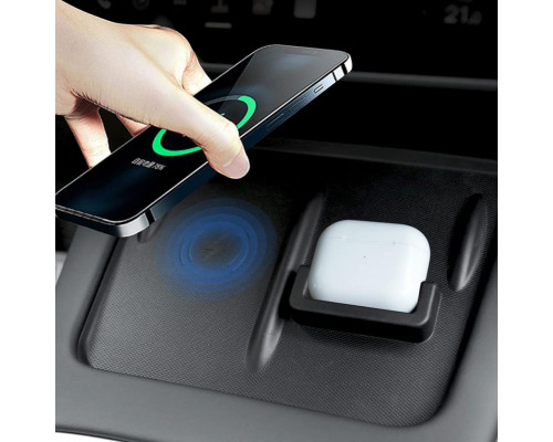 Силиконовый коврик для беспроводной зарядки Tesla Model 3/Y (TSL22052802) на центральной консоли для телефона гарнитуры нескользящий