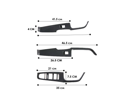 Декоративные внутренние накладки на ручки дверей для BYD Yuan UP 4 шт из углеродного волокна
