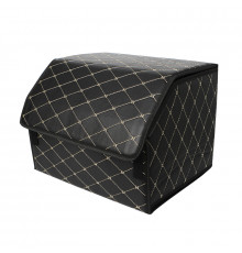 Автомобильный органайзер ZWX-002 Black-Gold компактный вместительный два отдела для хранения на липучке с ручкой  55*30*30 см